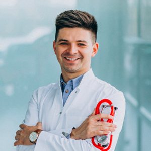 A smiling, friendly family doctor